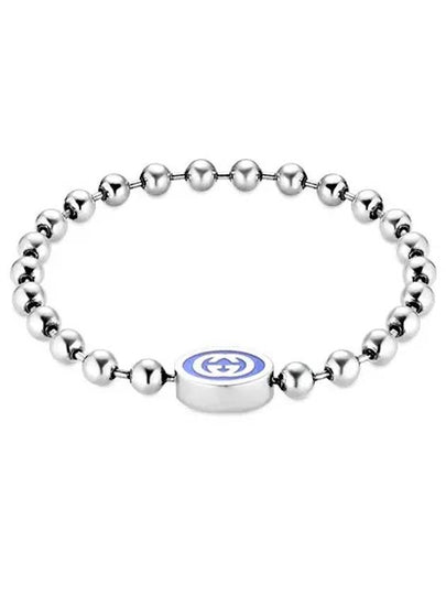 Interlocking G Enamel Ball Chain Bracelet YBA753437001 Silver - GUCCI - BALAAN 2