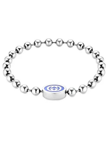 Interlocking G Enamel Ball Chain Bracelet YBA753437001 Silver - GUCCI - BALAAN 1