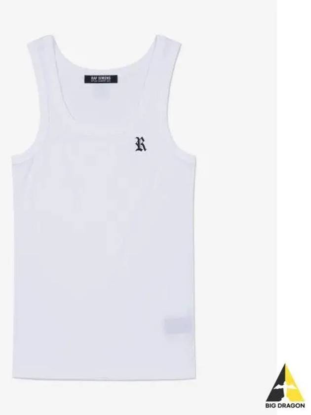 Small leather patch tank top white 231W122B190170010 - RAF SIMONS - BALAAN 1