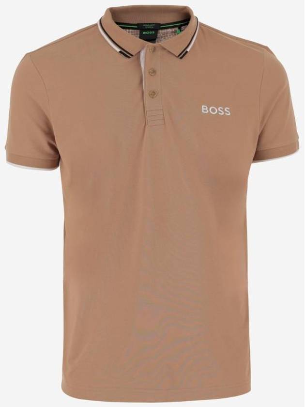 Paddy Striped Cotton Polo Shirt Camel - HUGO BOSS - BALAAN 2