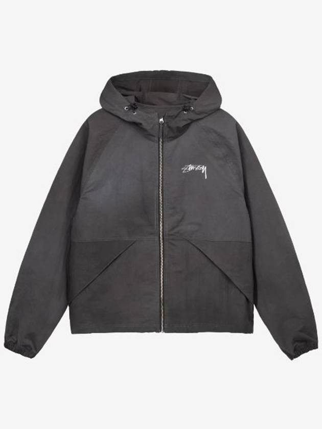 Wave Dye Beach Shell Hooded Jacket Black - STUSSY - BALAAN 3