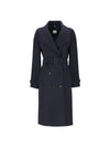 Wool Cashmere Trench Coat Navy - BURBERRY - BALAAN 1