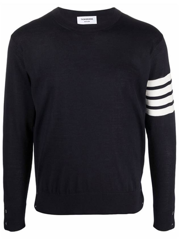 4 Bar Armband Classic Merino Wool Knit Top Navy - THOM BROWNE - BALAAN 2