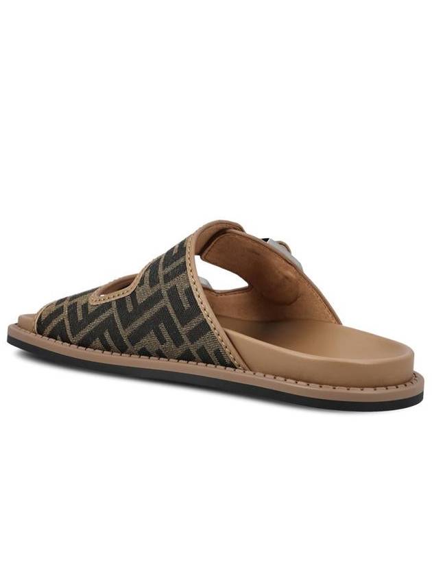 Men's Peel Jacquard Fabric Sandals Brown - FENDI - BALAAN 4