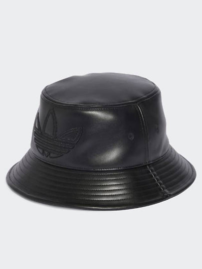 Trefoil Leather Bucket Hat Black - ADIDAS - BALAAN 2