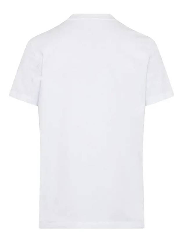 Flocked Logo Short Sleeve T-Shirt White - MONCLER - BALAAN 3