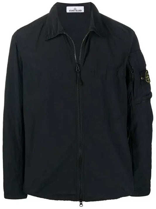 Stone Island Naslan Naslan Waffen Pocket ZipUp Shirt Jacket Shirt Black - STONE ISLAND - BALAAN 1