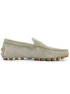 Suede Gommino Bubble Driving Shoes Beige - TOD'S - BALAAN 5