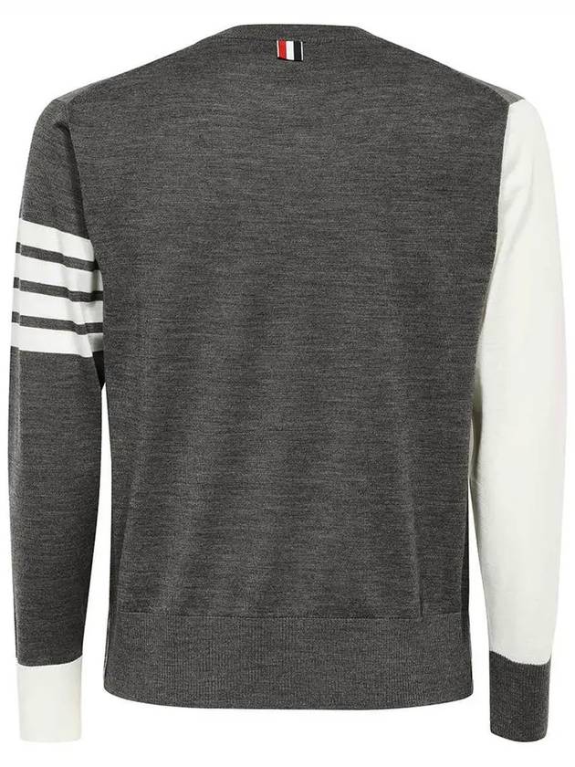 Classic 4 Bar Merino Wool Knit Top Tonal Grey - THOM BROWNE - BALAAN 4