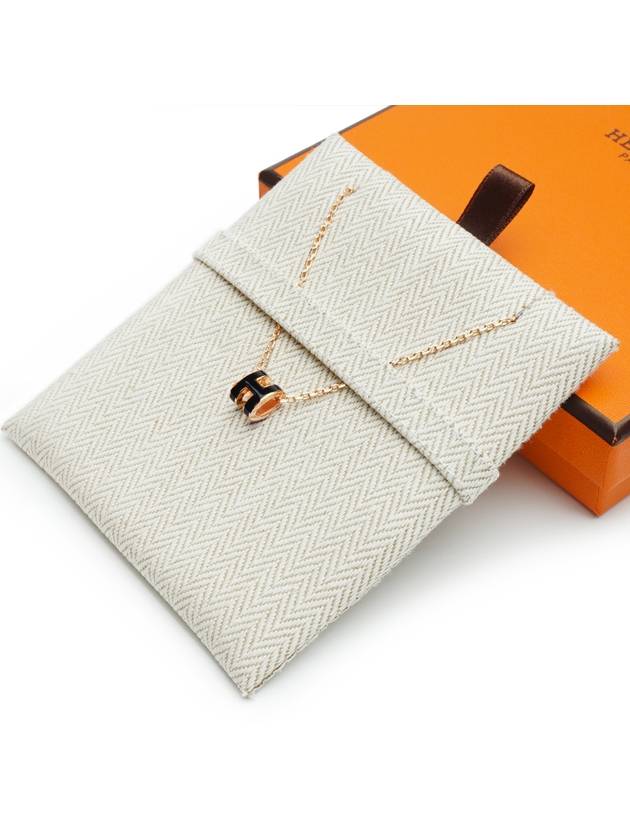 Mini Pop H Pendant Rose Gold & Noir - HERMES - BALAAN 3