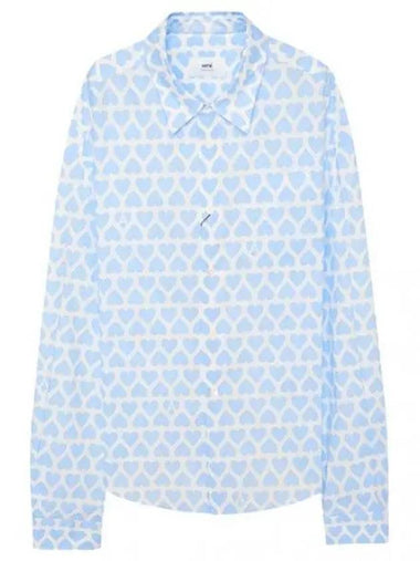 Heart pattern boxy fit overshirt - AMI - BALAAN 1