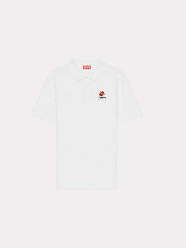 Boke Flower Embroidered Cotton Polo Shirt White - KENZO - BALAAN 2