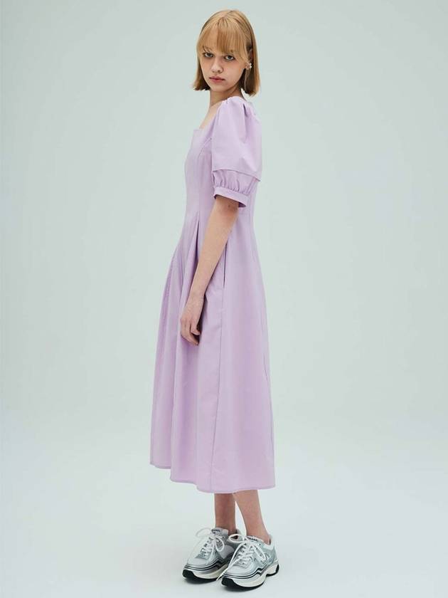 Square Neck Puff Sleeve Long Dress Lavender - OPENING SUNSHINE - BALAAN 3