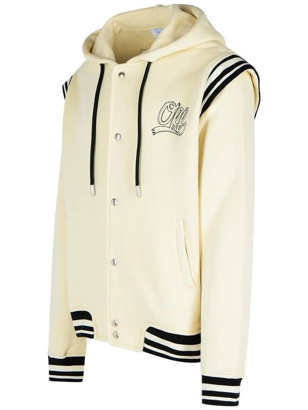 Off-White 'Varsity' Cream Cotton Jacket - OFF WHITE - BALAAN 2