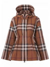 Check Hooded Jacket Dark Birch Brown - BURBERRY - BALAAN 2