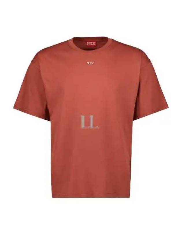 Oval D Logo Cotton Short Sleeve T-Shirt Red - DIESEL - BALAAN 2