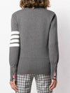 Cotton 4-Bar Milano Classic V-Neck Cardigan Medium Grey - THOM BROWNE - BALAAN 5