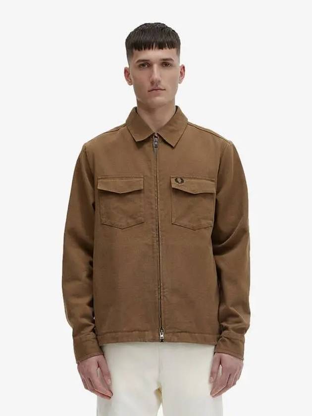 15 Sharp Heavy Twill Overshirt P96 AFPM2315652 Dark Brown - FRED PERRY - BALAAN 1