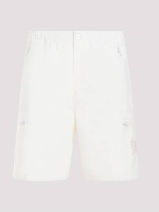 Cargo Bermuda Comfort Fit Cotton Shorts Off White - STONE ISLAND - BALAAN 1