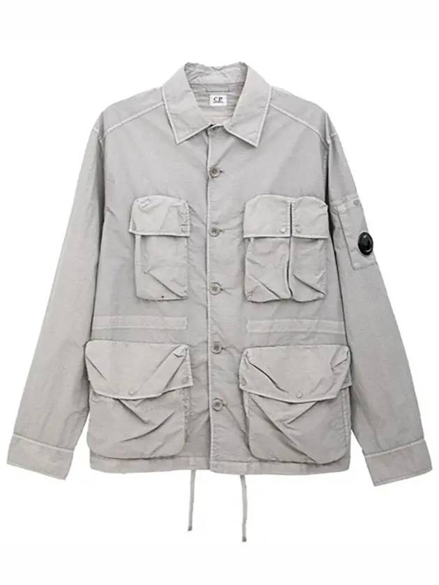 Flat Nylon Utility Over Long Sleeve Shirt Grey - CP COMPANY - BALAAN 2