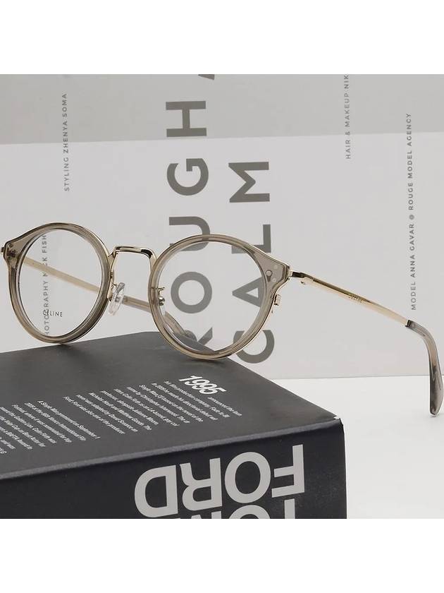 Glasses Frame CL50001U 048 Transparent Gray Round Soltex Gold - CELINE - BALAAN 2