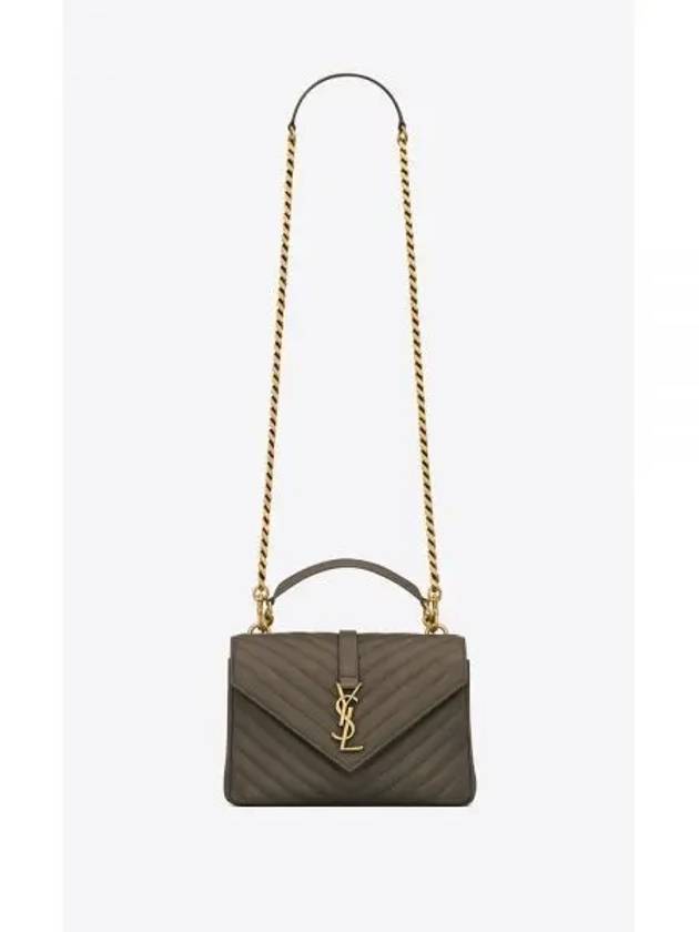 College Medium in Quilted Leather Shoulder Bag Light Musk - SAINT LAURENT - BALAAN 2