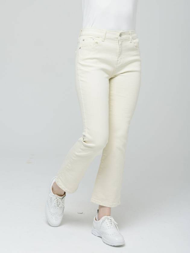 Doyou Know MC Women s Waist Banding Cotton Span 8 quarter Semi Boot Cut Ivory Pants DO6242PT43 1 - DOYOUKNOWMC GOLF WEAR - BALAAN 2