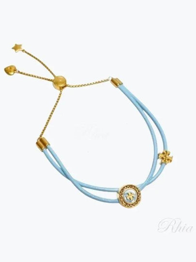 Logo Charm Drawstring Bracelet Blue - TORY BURCH - BALAAN 2