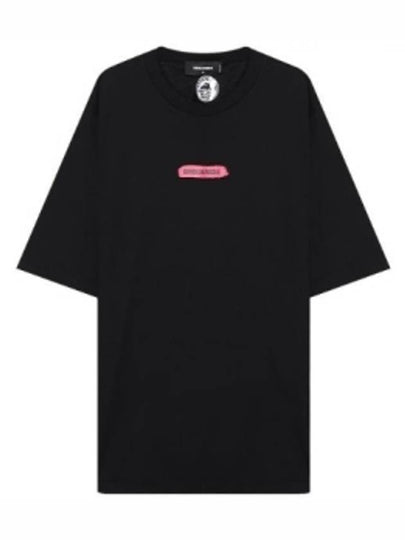 Lettering Oversized Short Sleeve T-Shirt Black - DSQUARED2 - BALAAN 2