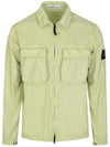 Front Pocket Wappen Patch Overshirt Zip-Up Jacket Light Green - STONE ISLAND - BALAAN 2