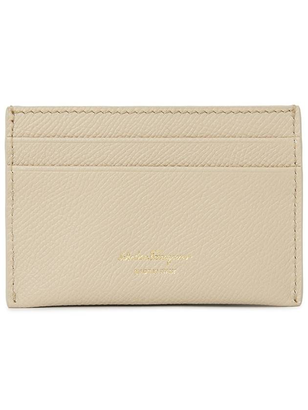 Gancini Card Wallet Beige - SALVATORE FERRAGAMO - BALAAN 3