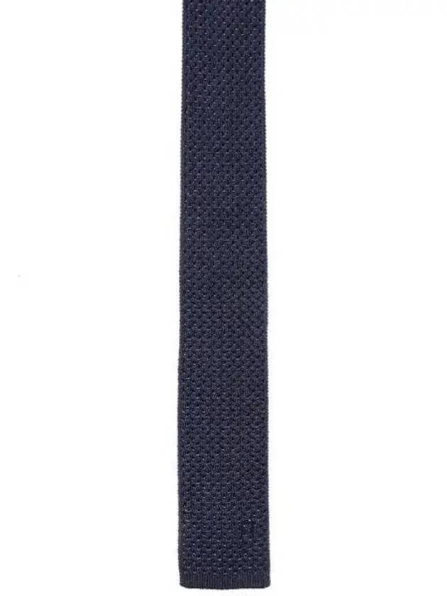 Men's Knit Silk Tie Navy - SALVATORE FERRAGAMO - BALAAN 2