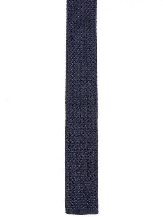 Men's Knit Silk Tie Navy - SALVATORE FERRAGAMO - BALAAN 2