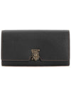 TB Logo Grainy Leather Continental Long Wallet Black - BURBERRY - BALAAN 2