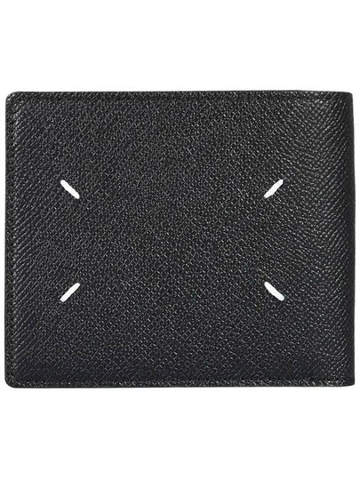 Stitched Bifold Leather Half Wallet Black - MAISON MARGIELA - BALAAN 2