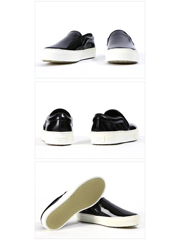 Leather Slip-Ons Black - CELINE - BALAAN 4