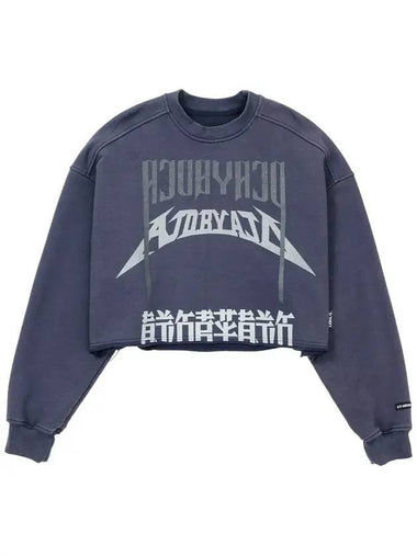 Men's Arch Logo Crop Sweatshirt Navy - AJOBYAJO - BALAAN 1