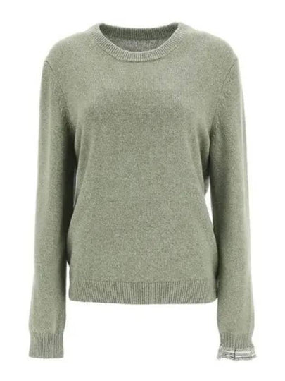 Stitched Round Neck Wool Knit Top Green - MAISON MARGIELA - BALAAN 2