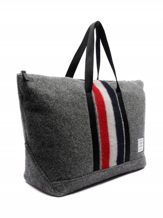 Men's Three Stripes Wool Tote Bag Grey - THOM BROWNE - BALAAN 5