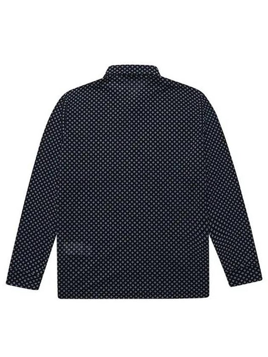 Men s full length printed long sleeved shirt 9354GZPP NAVY - BLACK&WHITE - BALAAN 2