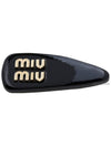 Logo Patent Leather Hair Clip Black - MIU MIU - BALAAN 3