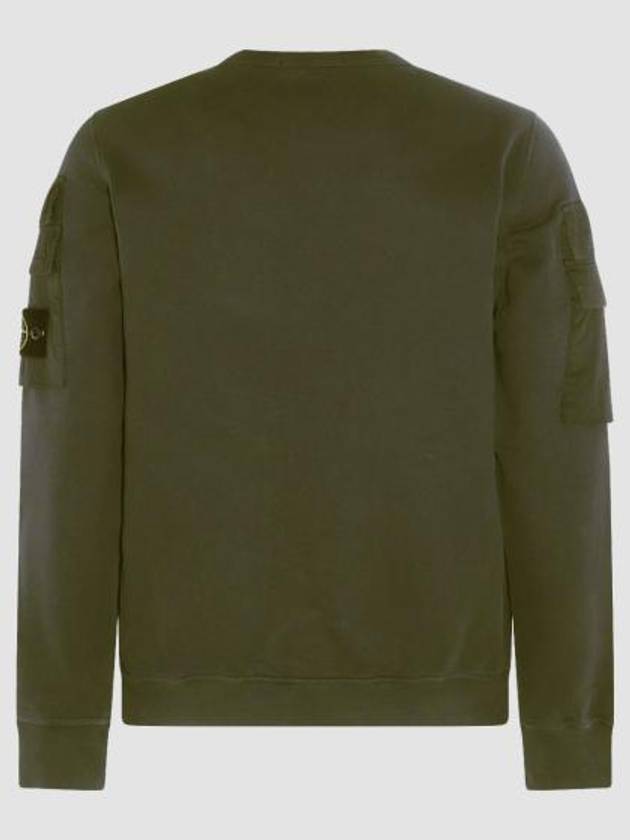 Men's Wappen Patch Cargo Pocket Sweatshirt Olive - STONE ISLAND - BALAAN 3