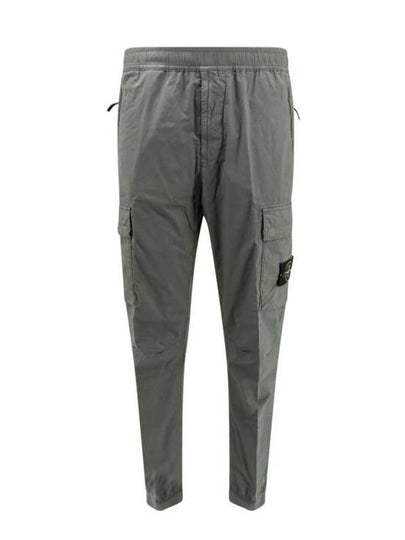 Stretch Cotton Tela Paracadute Cargo Straight Pants Dark Green - STONE ISLAND - BALAAN 2