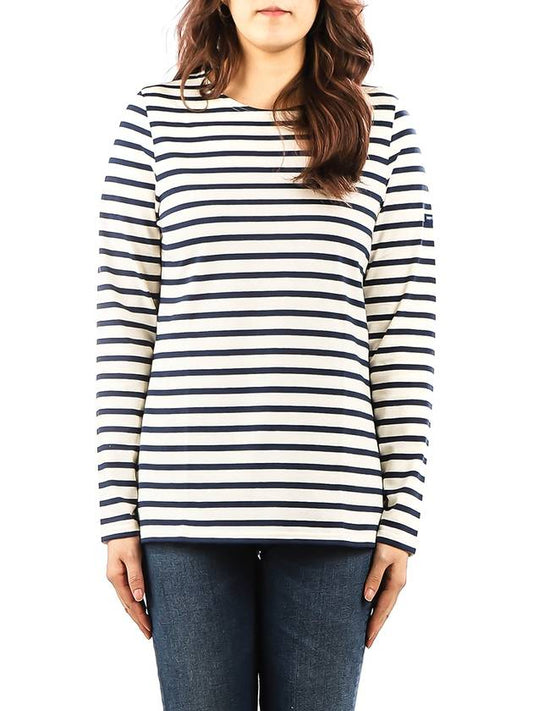 Minquiers Striped Long Sleeve T-Shirt Ivory Navy - SAINT JAMES - BALAAN 2