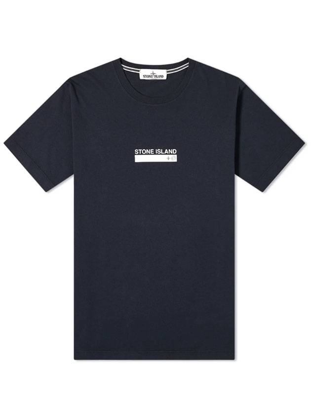 Small Rubber Logo Patch Short Sleeve T-Shirt Dark Navy - STONE ISLAND - BALAAN.