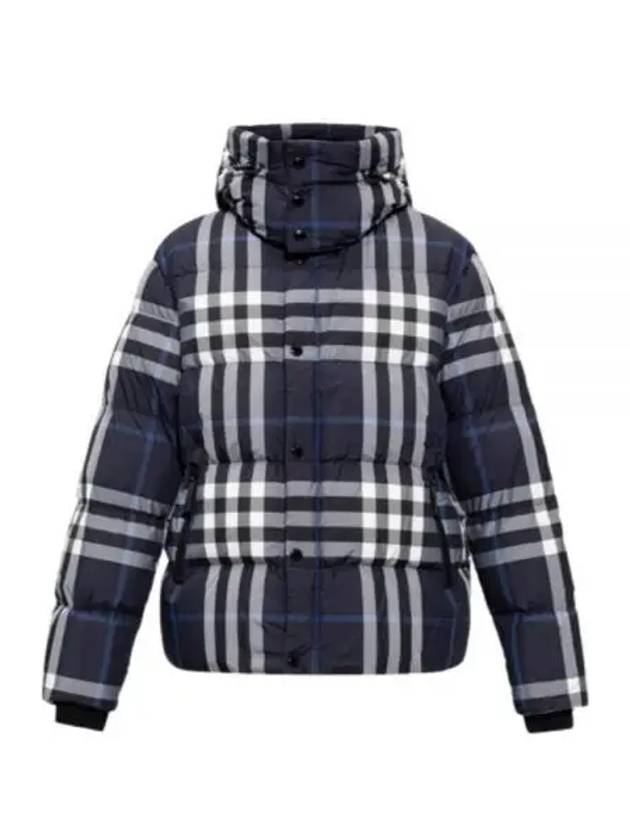 Larrick Check Hooded Padding Navy - BURBERRY - BALAAN 2