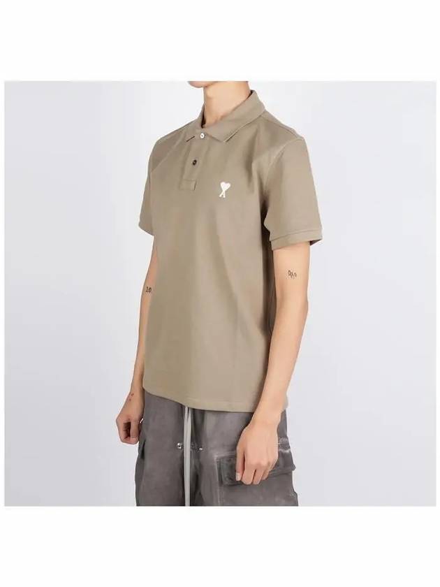 Logo Cotton Polo Shirt Laurel - AMI - BALAAN 3