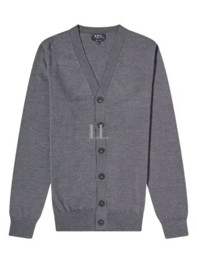 Samuel V-Neck Wool Cardigan Dark Grey - A.P.C. - BALAAN 2