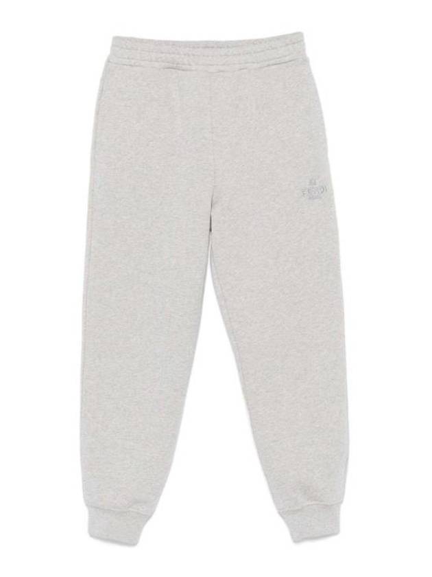 Embroidered Logo Track Pants Grey - FENDI - BALAAN 2