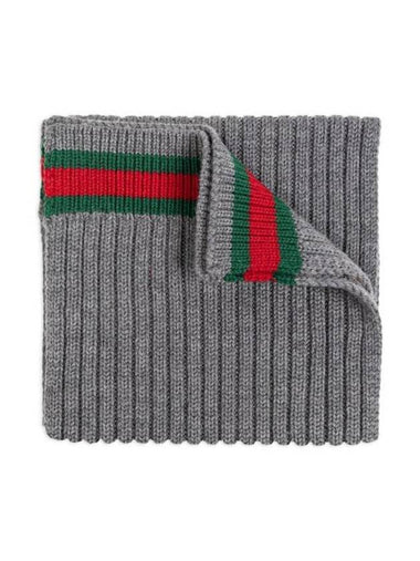 Kids Neck Warmer Muffler Scarf 792705 4K206 1266 GRAPHITE DARK GREEN - GUCCI - BALAAN 1